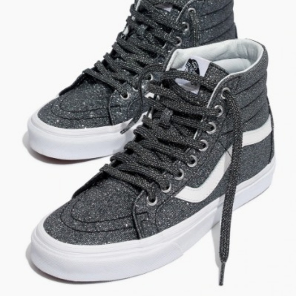 Vans Unisex SK8 High-Top Sneakers in Black Glitter